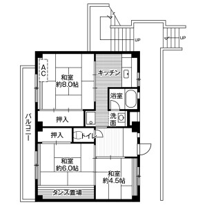 3DK Mansion in Heiwadai - Yokosuka-shi Floorplan