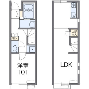 1LDK Apartment in Higashiyoshida - Yachimata-shi Floorplan