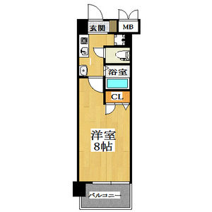 1K Mansion in Nakatsu - Osaka-shi Kita-ku Floorplan