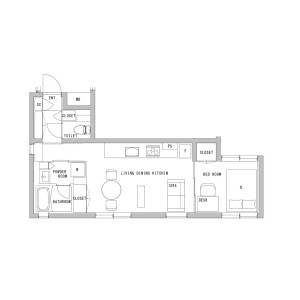 1LDK Mansion in Shimouma - Setagaya-ku Floorplan