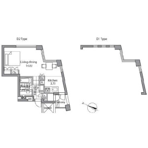 1K Mansion in Akasaka - Minato-ku Floorplan