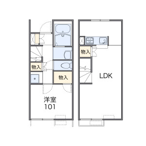 1LDK Apartment in Kawamachi - Hachioji-shi Floorplan