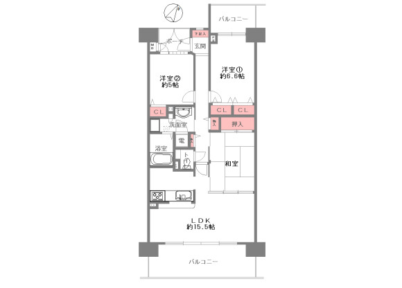 3LDK Apartment to Buy in Hirakata-shi Floorplan