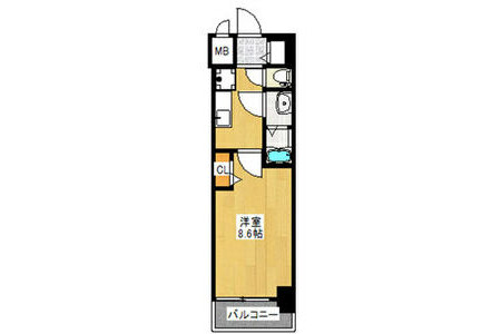 1K Apartment to Rent in Osaka-shi Yodogawa-ku Floorplan