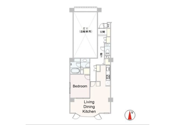 1LDK Apartment to Rent in Shibuya-ku Floorplan