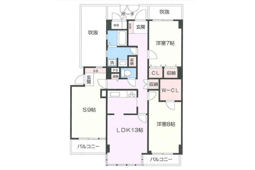 2SLDK Apartment to Buy in Yokohama-shi Kanagawa-ku Floorplan