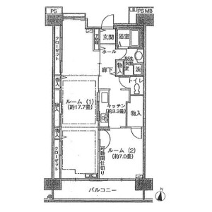 2K Mansion in Kamiosaki - Shinagawa-ku Floorplan