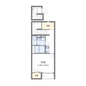 1K Apartment in Shimobaru - Fukuoka-shi Higashi-ku Floorplan