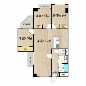 4LDK Mansion in Shichijogoshonochi kitamachi - Kyoto-shi Shimogyo-ku Floorplan