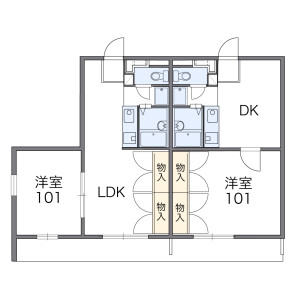 1LDK Apartment in Chizuka - Kofu-shi Floorplan