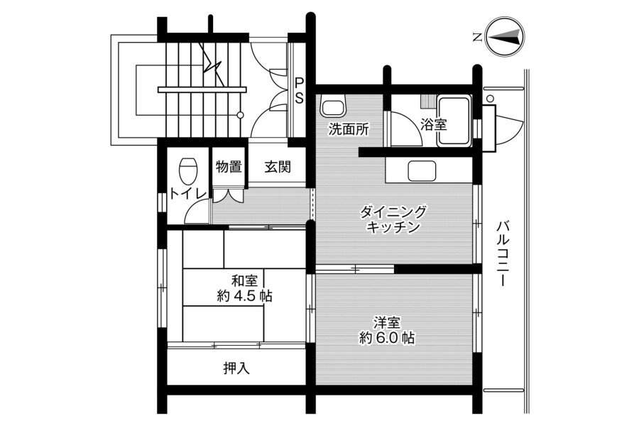 2DK Apartment to Rent in Hiratsuka-shi Floorplan