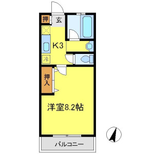 1K Apartment in Komagawa - Hidaka-shi Floorplan