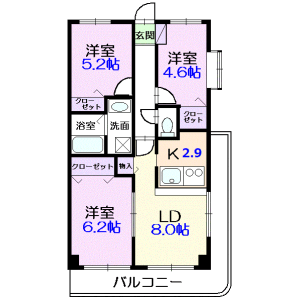 3LDK Mansion in Minamikoiwa - Edogawa-ku Floorplan