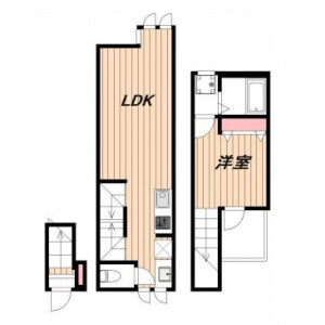1LDK Apartment in Gohongi - Meguro-ku Floorplan