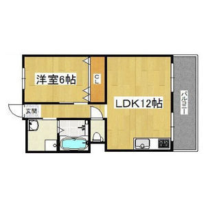 1LDK Mansion in Terauchi - Toyonaka-shi Floorplan