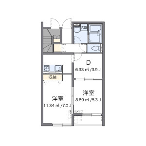 2DK Mansion in Azuchicho kamitoyora - Omihachiman-shi Floorplan