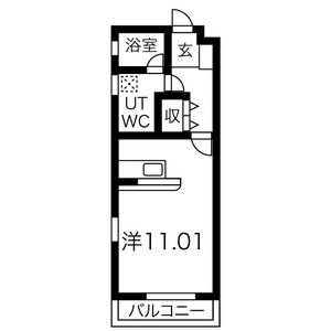 1K Apartment in Nishishigacho - Nagoya-shi Kita-ku Floorplan