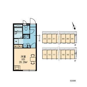 1K Apartment in Shimokawadacho - Ichinomiya-shi Floorplan