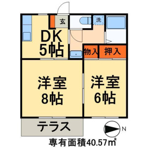 2DK Apartment in Kojiyahoncho - Adachi-ku Floorplan