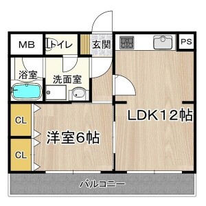 1LDK Mansion in Sangenyanishi - Osaka-shi Taisho-ku Floorplan