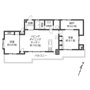 2SLDK Mansion in Hommachi - Shibuya-ku Floorplan