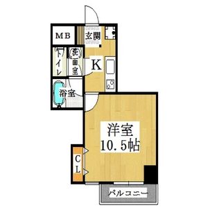 1K Mansion in Nishishinsaibashi - Osaka-shi Chuo-ku Floorplan