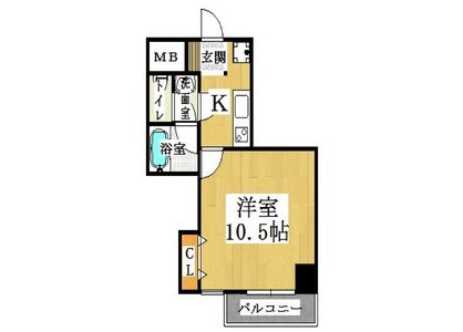1K Apartment to Rent in Osaka-shi Chuo-ku Floorplan