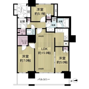3LDK Mansion in Zengenjicho - Osaka-shi Miyakojima-ku Floorplan