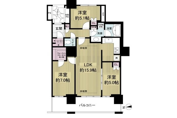 3LDK Apartment to Buy in Osaka-shi Miyakojima-ku Floorplan
