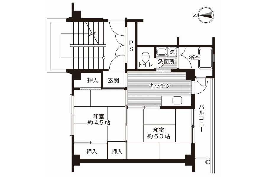 2K Apartment to Rent in Higashimatsushima-shi Floorplan