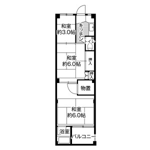 3K Mansion in Ono shimosaraji - Hatsukaichi-shi Floorplan