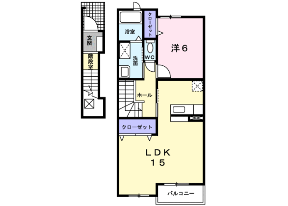 1LDK Apartment to Rent in Nishitokyo-shi Floorplan