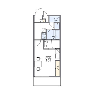 1K 아파트 in Minamiaraki - Abiko-shi Floorplan