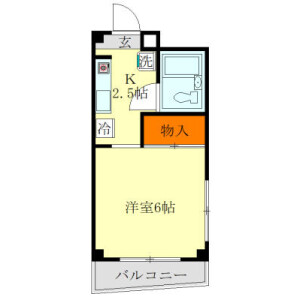 1K Mansion in Nakatehara - Yokohama-shi Kohoku-ku Floorplan