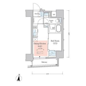 1DK Mansion in Kitashinjuku - Shinjuku-ku Floorplan