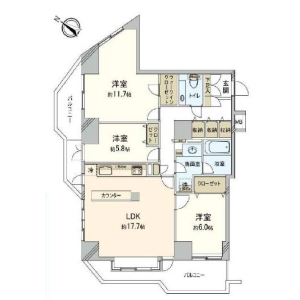 3LDK Mansion in Katase kaigan - Fujisawa-shi Floorplan
