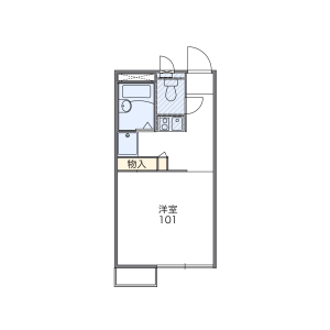 1K Apartment in Noda - Okayama-shi Kita-ku Floorplan