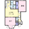 2LDK Apartment to Rent in Yokohama-shi Isogo-ku Floorplan