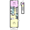 1LDK Apartment to Rent in Naka-gun Oiso-machi Floorplan