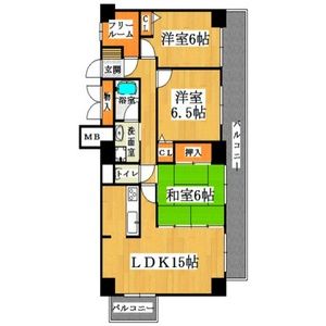 3LDK Mansion in Kubocho - Nishinomiya-shi Floorplan