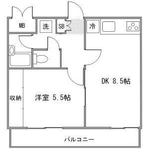 1LDK Mansion in Aokicho - Yokohama-shi Kanagawa-ku Floorplan