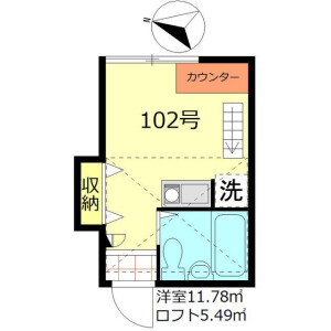 1R 아파트 in Minamikoiwa - Edogawa-ku Floorplan