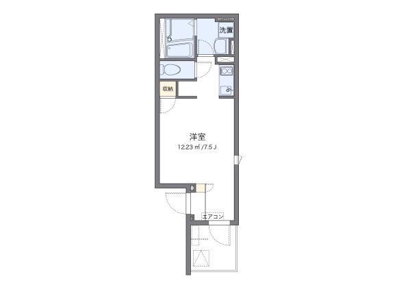 1R Apartment to Rent in Hiroshima-shi Minami-ku Floorplan