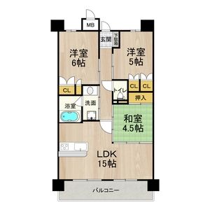 3LDK Mansion in Nippombashi - Osaka-shi Chuo-ku Floorplan