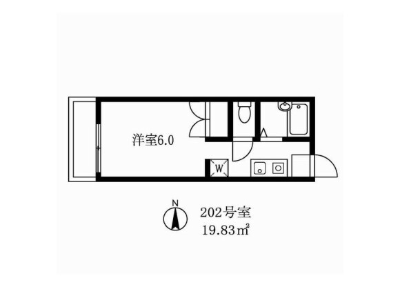 1R Apartment to Rent in Meguro-ku Floorplan