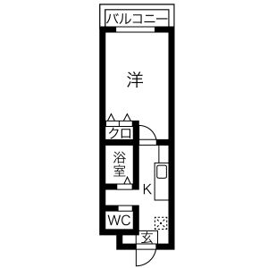 1K Mansion in Gammichicho - Nagoya-shi Mizuho-ku Floorplan