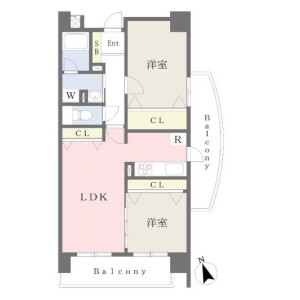2LDK Mansion in Takadanobaba - Shinjuku-ku Floorplan