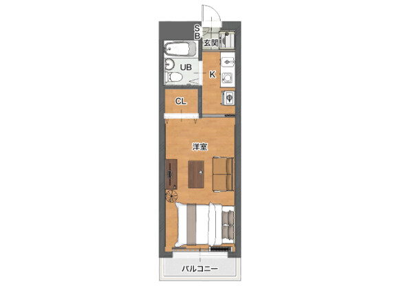 1R Apartment to Rent in Atsugi-shi Floorplan