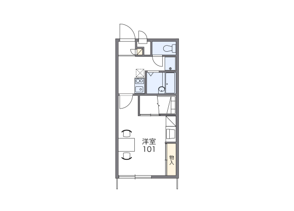 1K Apartment to Rent in Kashima-shi Floorplan