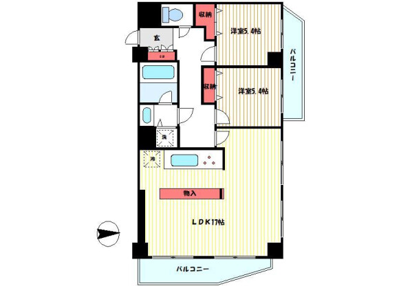 2LDK Apartment to Rent in Fussa-shi Floorplan